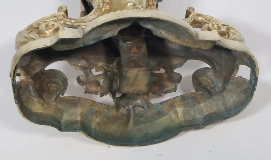 Pare-feu éventail en bronze doré et laiton époque Napoléon III
