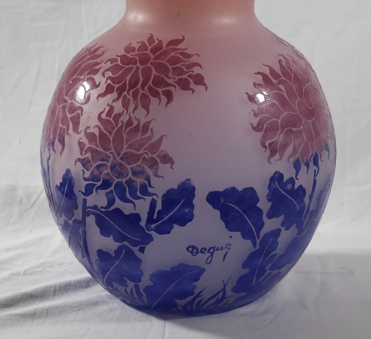 ART DECO PERIOD VASE signed DEGUE