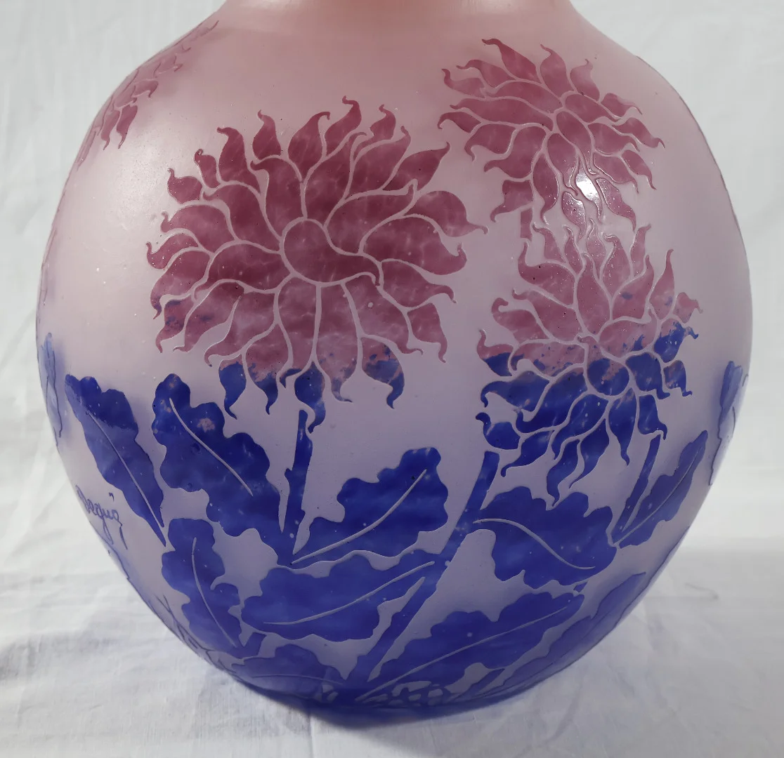 ART DECO PERIOD VASE signed DEGUE