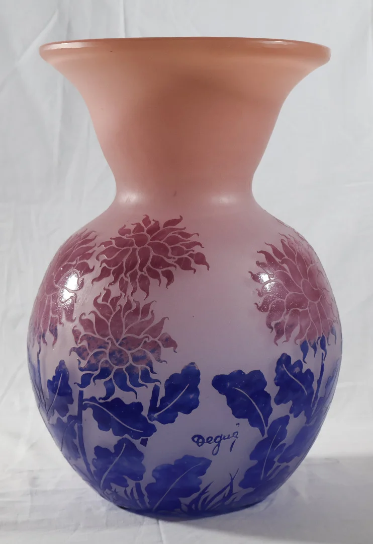 ART DECO PERIOD VASE signed DEGUE