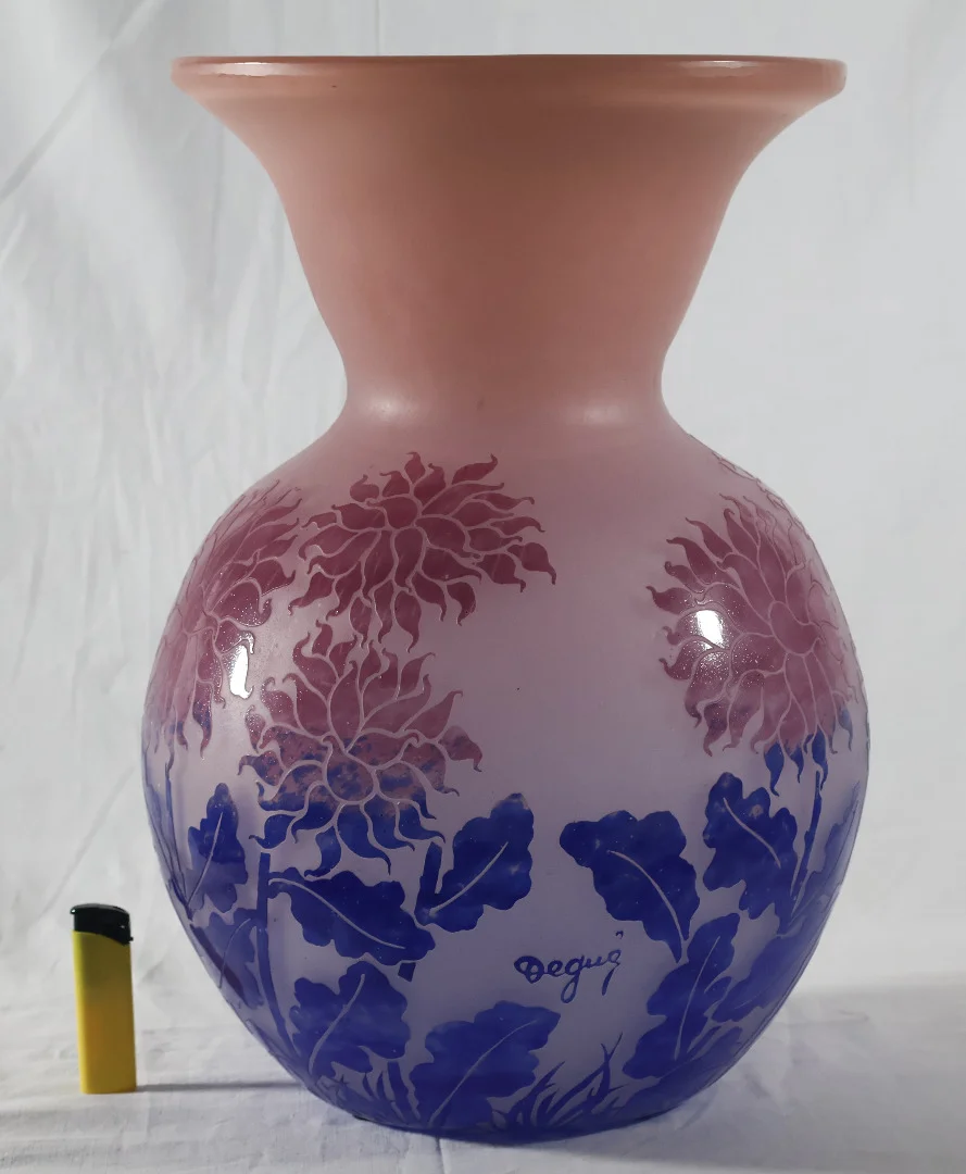 ART DECO PERIOD VASE signed DEGUE