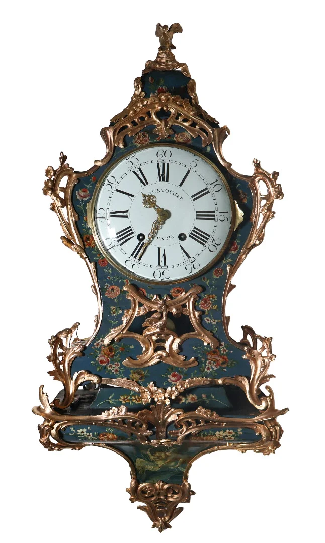 LOUIS XV PERIOD CLOCK WITH WALL SHELF
