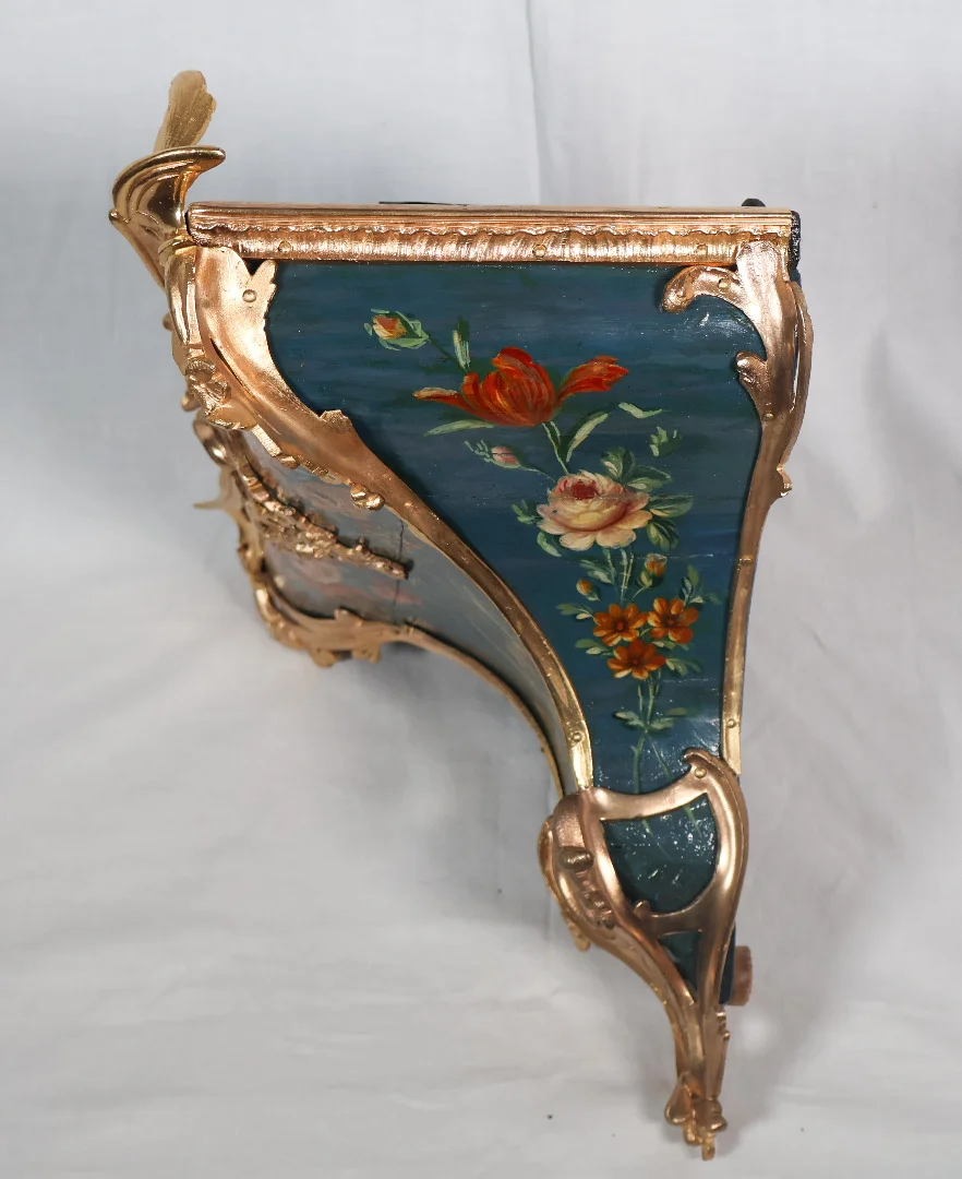 LOUIS XV PERIOD CLOCK WITH WALL SHELF