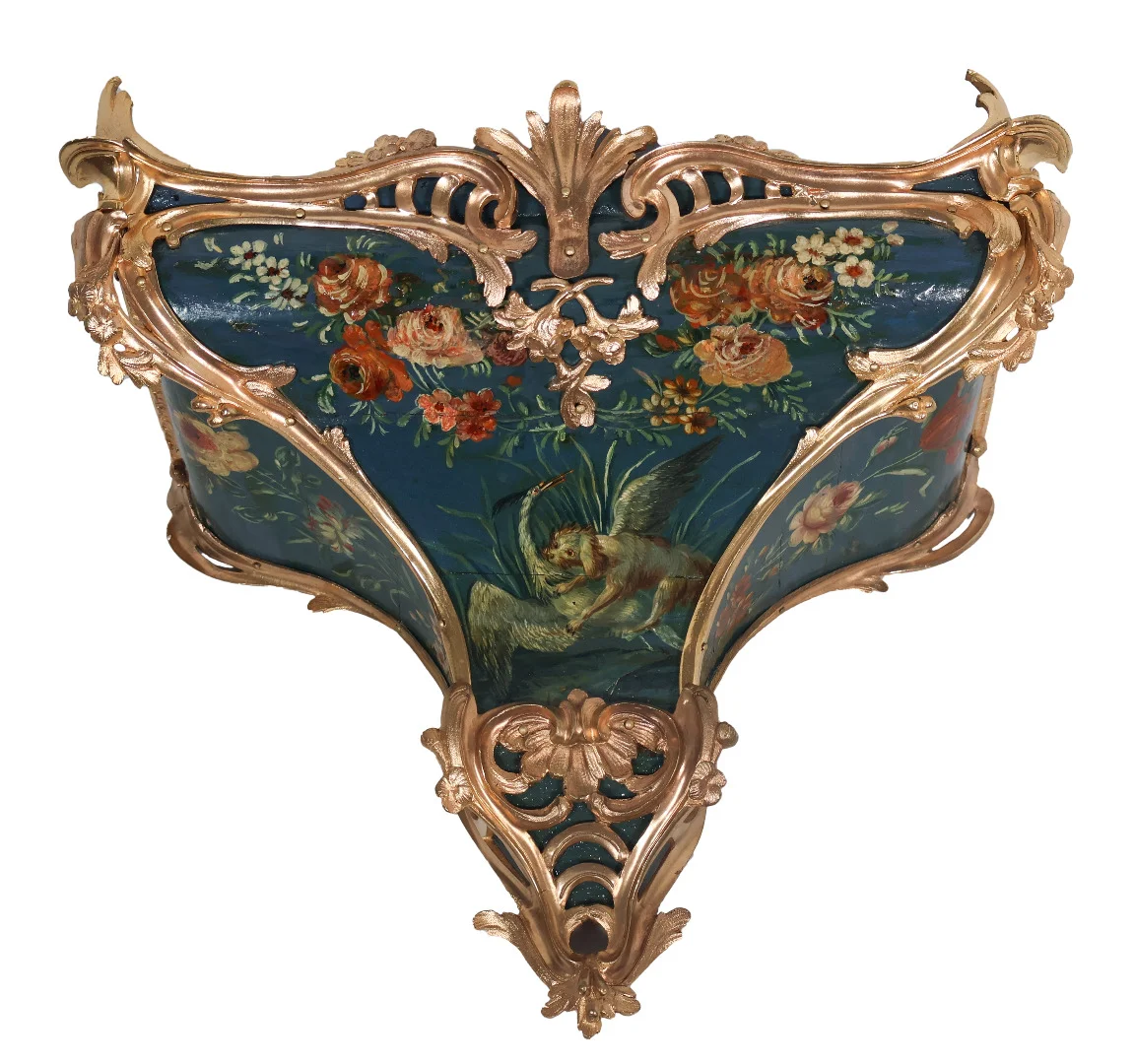 LOUIS XV PERIOD CLOCK WITH WALL SHELF