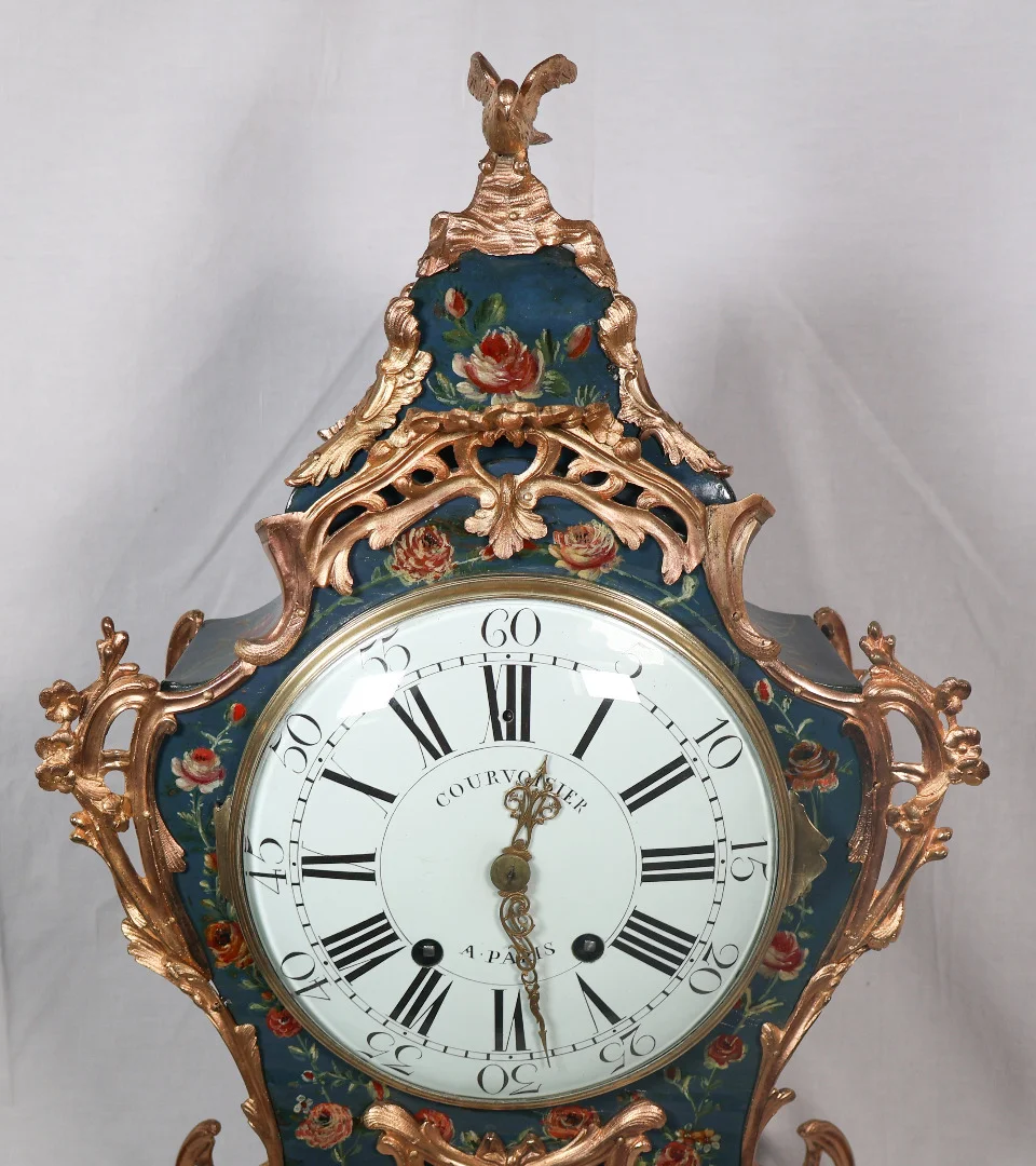 LOUIS XV PERIOD CLOCK WITH WALL SHELF