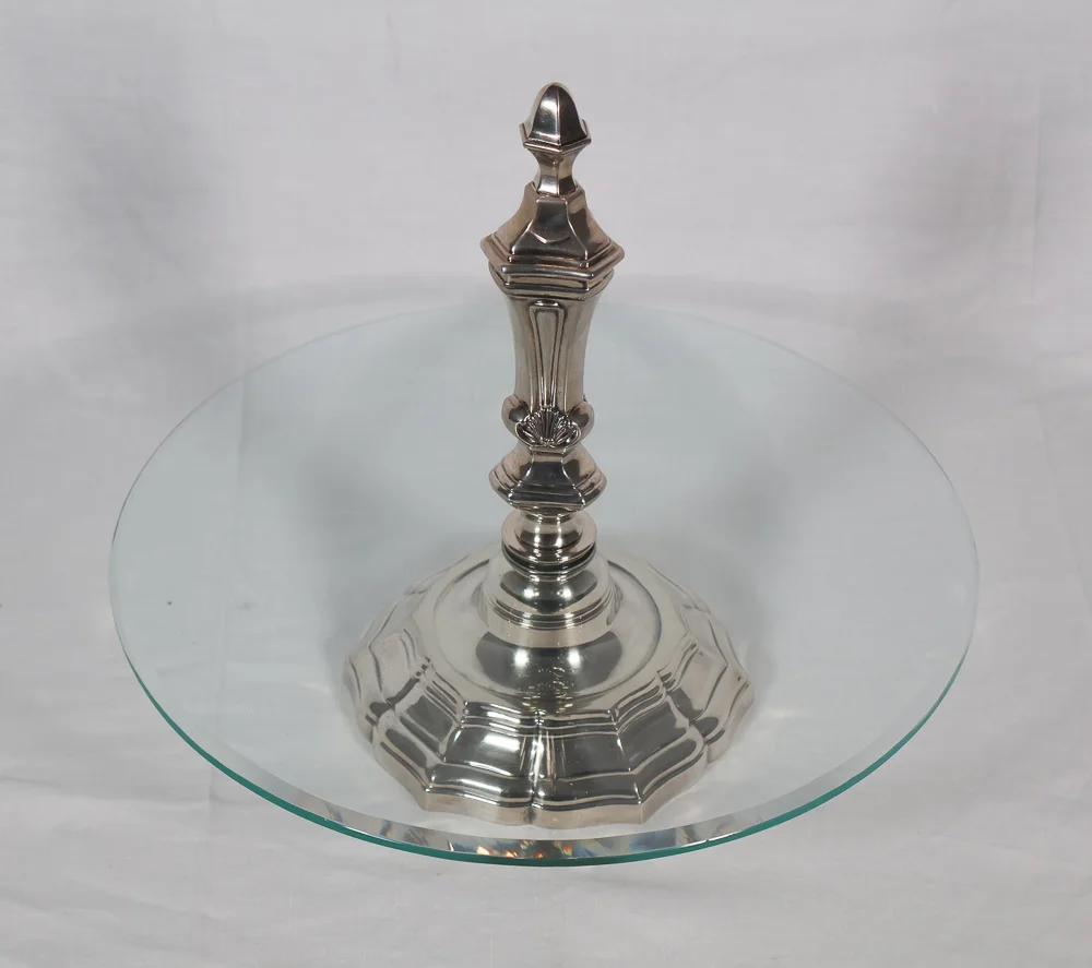 SILVER PLATE CANDELABRA AND CENTER PIECE
