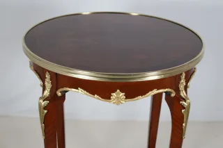 Guéridon en marqueterie style transition époque 1900