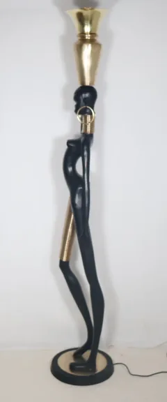 Lampadaire en Bronze "Femme girafe" attribué à Karl HAGUENAUER Années 1970