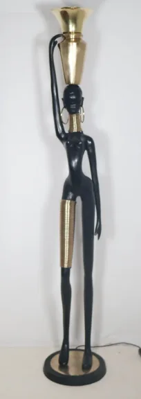 Lampadaire en Bronze "Femme girafe" attribué à Karl HAGUENAUER Années 1970