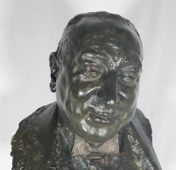 青铜半身像 签名：ALEXIS RUDIER