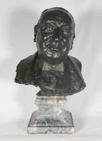 BRONZE BUST signed ALEXIS RUDIER