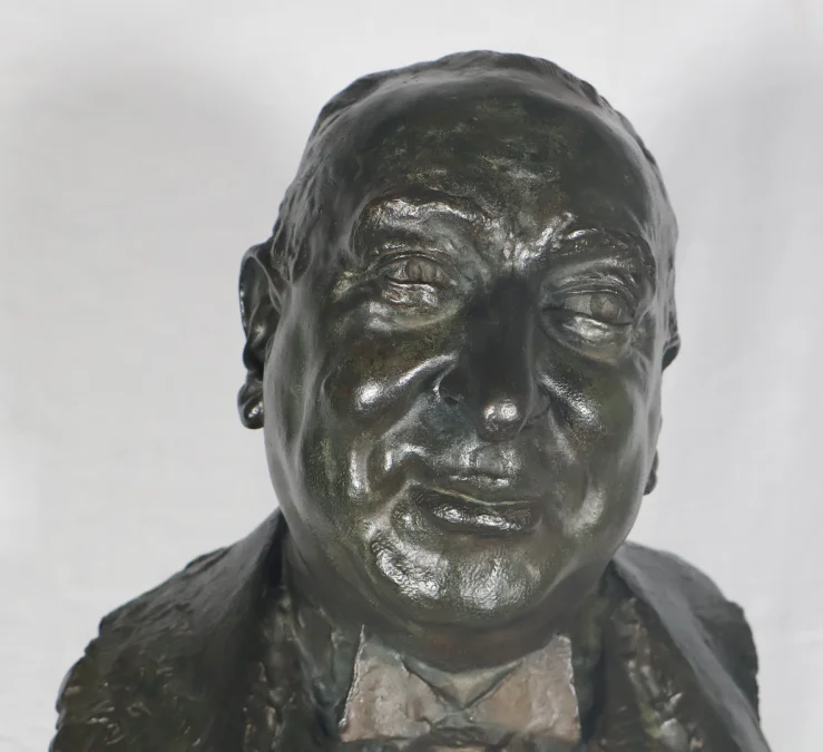 青铜半身像 签名：ALEXIS RUDIER