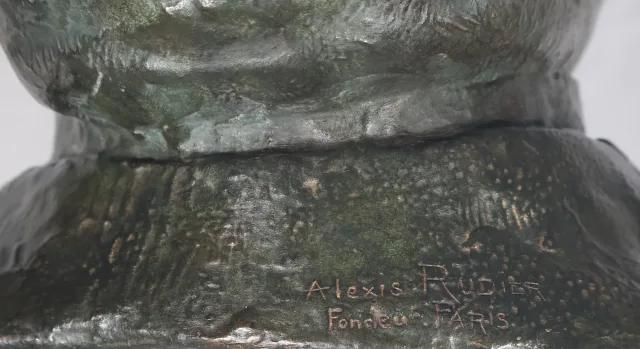 BRONZE BUST signed ALEXIS RUDIER