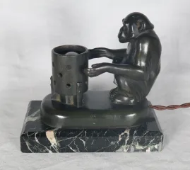 Veilleuse Singe au brasero Max Le Verrier époque Art déco