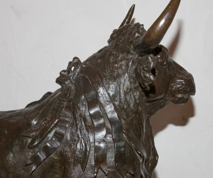 Taureau De Manade Andalouse En Bronze époque Début XXe