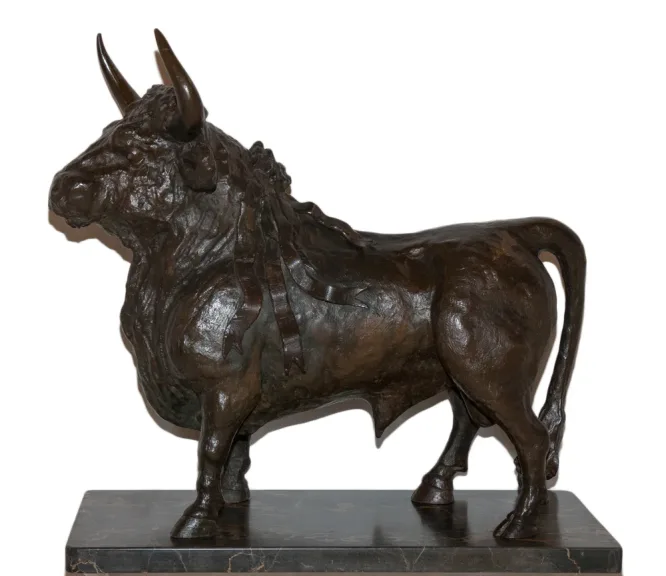 Taureau De Manade Andalouse En Bronze époque Début XXe