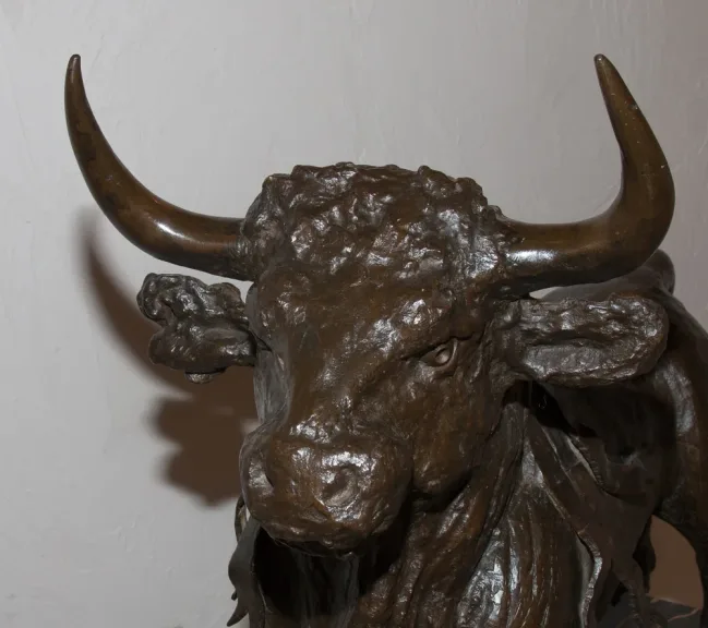 Taureau De Manade Andalouse En Bronze époque Début XXe