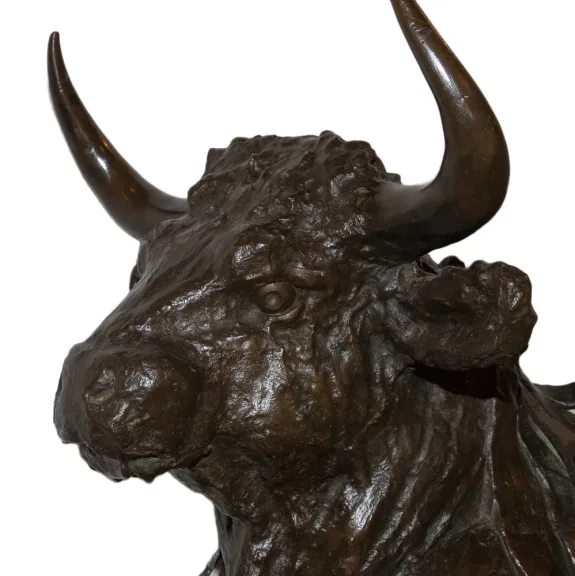 Taureau De Manade Andalouse En Bronze époque Début XXe