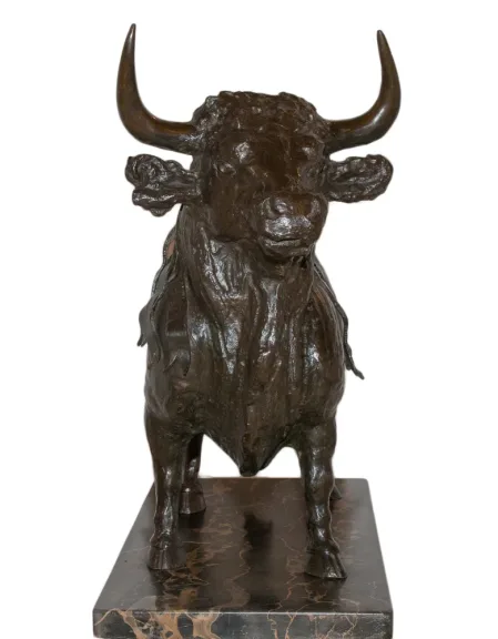 Taureau De Manade Andalouse En Bronze époque Début XXe