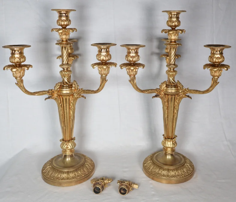 Paire de chandeliers d'époque Napoléon III