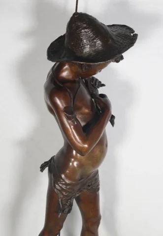 Bronze Jeune Pêcheur Napolitain Giovanni Varlese 1888-1922
