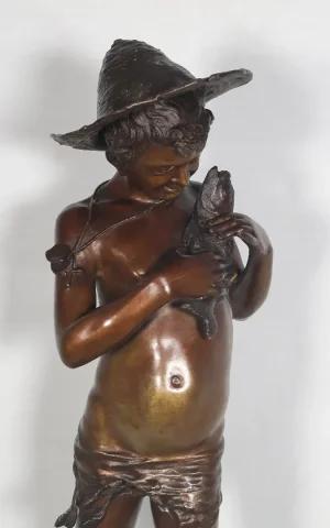 Bronze Jeune Pêcheur Napolitain Giovanni Varlese 1888-1922