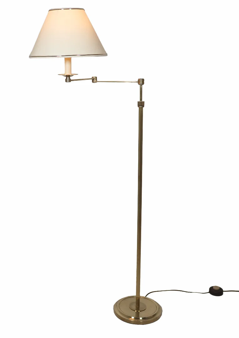 Lampadaire liseuse en bronze doré Maison Baguès, années 1970