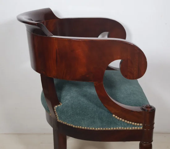 Fauteuil de bureau en acajou époque Restauration — Très bon état