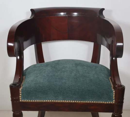 Fauteuil de bureau en acajou époque Restauration — Très bon état