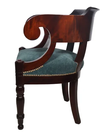 Fauteuil de bureau en acajou époque Restauration — Très bon état