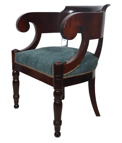 Fauteuil de bureau en acajou époque Restauration — Très bon état
