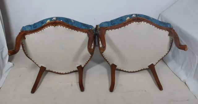 Pair of cabriolet armchairs stamped NOGARET, circa 1750