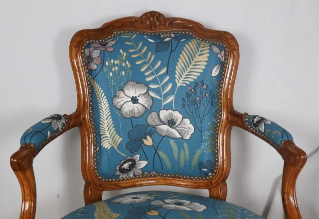 Pair of cabriolet armchairs stamped NOGARET, circa 1750