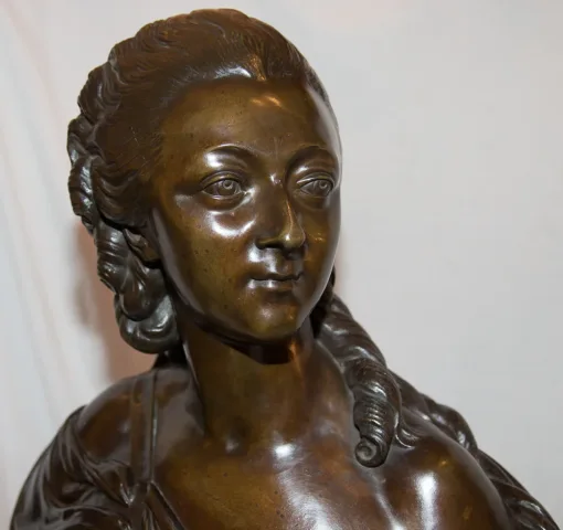 BRONZE BUST OF THE COUNTESS OF BARRY AFTER PAJOU