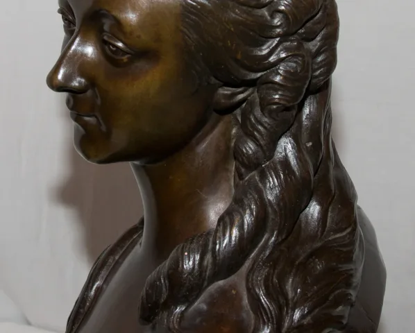 BRONZE BUST OF THE COUNTESS OF BARRY AFTER PAJOU