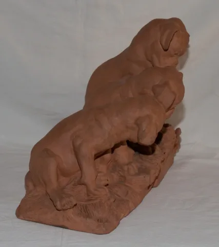 EARTHENWARE GROUP SIGNED GEORGES LUCIEN VACOSSIN