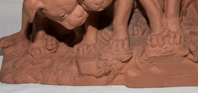 EARTHENWARE GROUP SIGNED GEORGES LUCIEN VACOSSIN