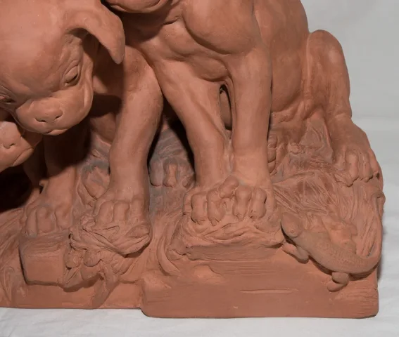 EARTHENWARE GROUP SIGNED GEORGES LUCIEN VACOSSIN