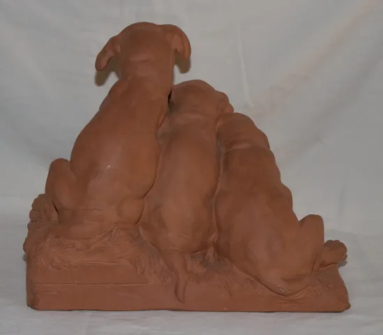 EARTHENWARE GROUP SIGNED GEORGES LUCIEN VACOSSIN