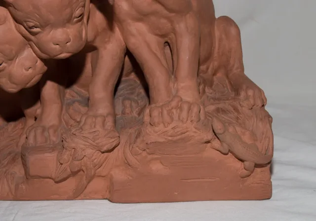 EARTHENWARE GROUP SIGNED GEORGES LUCIEN VACOSSIN