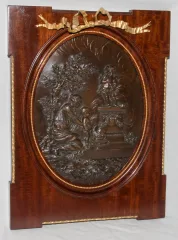 BRONZEMEDAILLON VON VENUS UND AMERIKA NACH CLODION