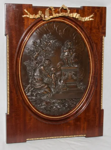 BRONZEMEDAILLON VON VENUS UND AMERIKA NACH CLODION