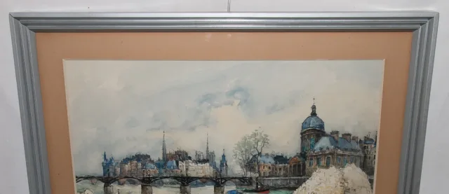 Aquarelle " Le pont des arts " Paris , signée Frank WILL 1929