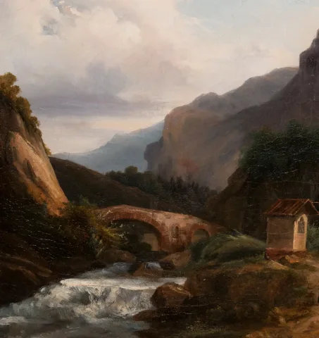 Tableau paysage de montagne, Italie 1820-1830