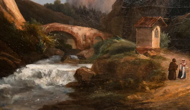 Tableau paysage de montagne, Italie 1820-1830