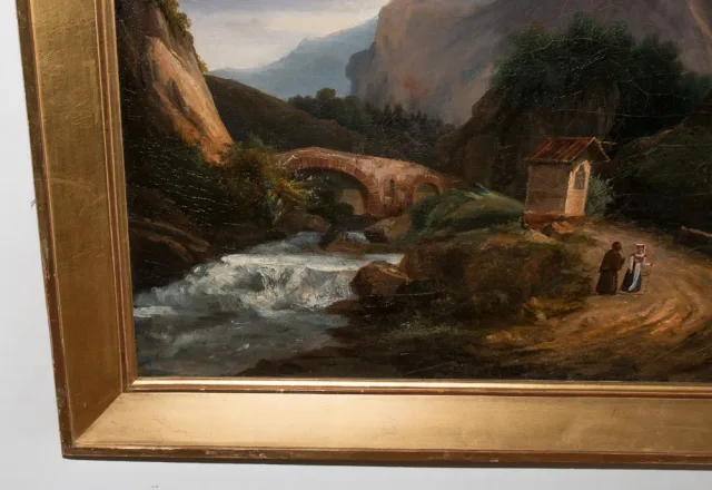 Tableau paysage de montagne, Italie 1820-1830