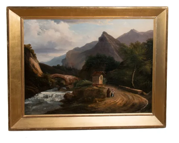 Tableau paysage de montagne, Italie 1820-1830