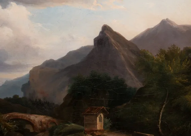 Tableau paysage de montagne, Italie 1820-1830