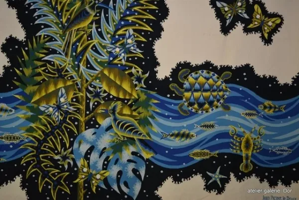 Aubusson , la galerie Dor présente une tapisserie d'après Jean Picart le Doux " AMAZONIE "