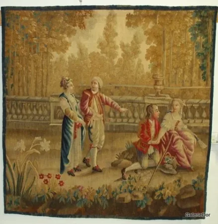 Promenade dans un parc – Manufacture Royale d’Aubusson 18ème siècle | Galerie DOR